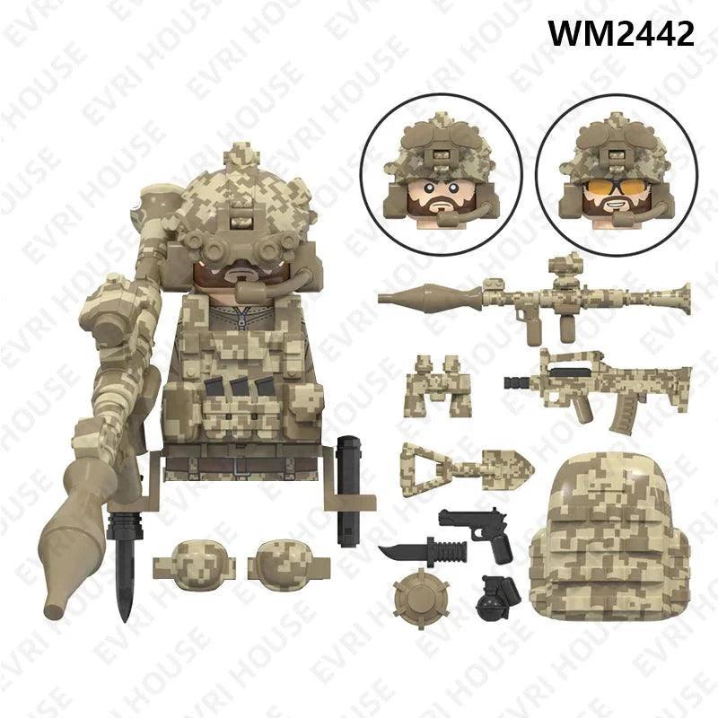 Special Forces Mini Action Figures Navy Seals Modern Soldiers SWAT KSK SSO Bricks Building Blocks Toys for Children WM6147 - petguardiansupplies