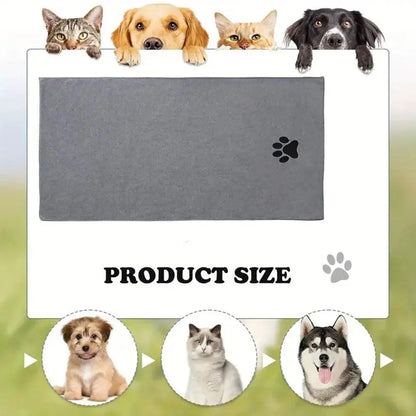 Microfiber Pet Bath Towel Embroidered Super Soft Absorbent Quick-Dry Thick Dog Cat Blanket For Dogs Bathrobe Grooming Supplies - petguardiansupplies