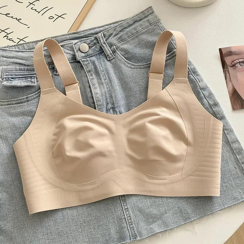 Rabbit Ear Cup Seamless Lifted Bras Summer Thin High Support Minimized Side Breasts Prevent Sagging Soft Support Bra - petguardiansupplies