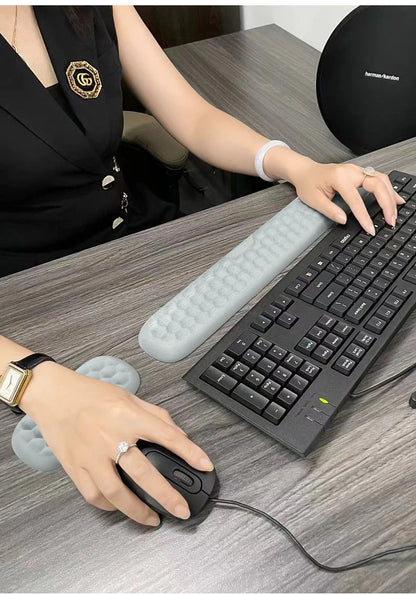 Keyboard mouse wrist rest ergonomic office typing protect relax wrist memory foam mouse pad computer notebook mouse pad - petguardiansupplies