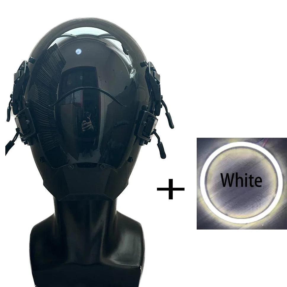 CyberPunk Mask 7 Kinds Of Color Selectable Led Samurai Circular LED Cosplay SCI-FI Helmet Party Toys For Men and Women - petguardiansupplies