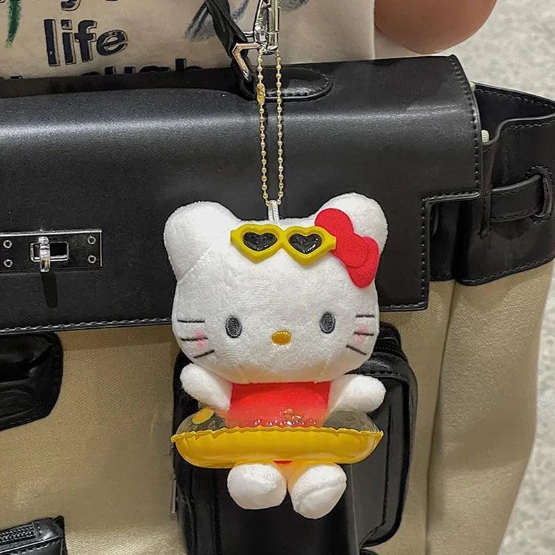 Sanrio Hello Kitty Plush Doll Keychain Pendant Cartoon Kt Cat Stuffed Plushies Key Ring Bag Accessories Girls Gift Kids Toys - petguardiansupplies