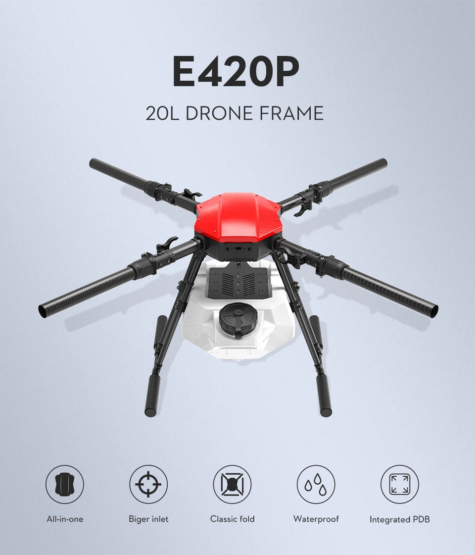 EFT E420P 20L 20kg Agricultural spray frame kit four-axis Folding Quadcopter with Hobbywing X9 plus power system - petguardiansupplies