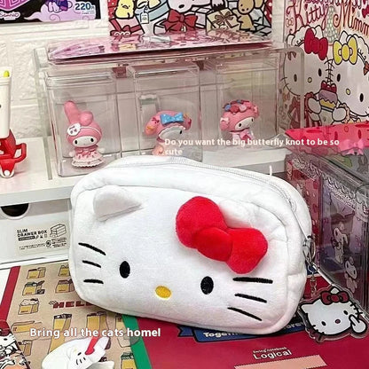 Hot Sale Sanrio Kitty Pen Case Ins Japanese Cartoon Stationery Female Student Large Capacity Pencil Case High Beauty Makeup Bag - petguardiansupplies