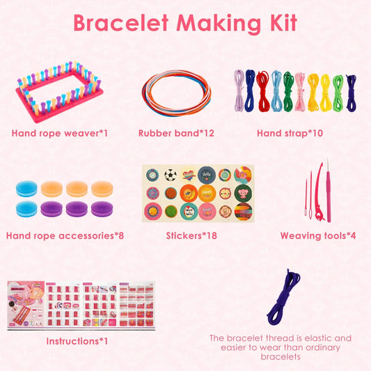 Bracelet Making Kit for Girls Colorful Elastic String Bracelet DIY Kit Lightweight DIY Thread Bracelet Kit Arts and Crafts Jewel - petguardiansupplies