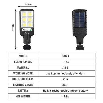 Solar Street Lights Outdoor, Solar Lamp With 3 Light Mode Waterproof Motion Sensor Security Lighting for Garden Patio Path Yard - petguardiansupplies