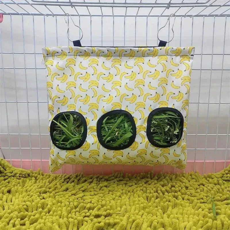 2/3 Holes Hanging Hay Bag for Bunny Guinea Pigs Small Animal Feeder Rabbit Food Dispensers Bag Cage Accessories Pet Feeding Bag - petguardiansupplies