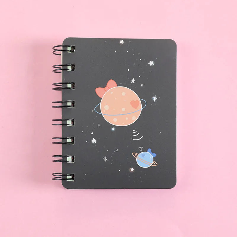 1 Pcs Planet Flip Coil Book Student Portable Pocket Notebooks Mini Notebook A7 Mini Notes School Supplies Office Stationery - petguardiansupplies