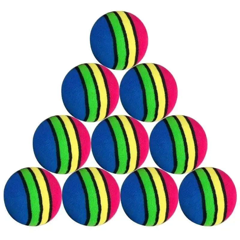 10Pcs Colorful Cat Toy Ball Interactive Cat Toys Play Chewing Rattle Scratch Natural Foam Ball Training Pet Supplies - petguardiansupplies