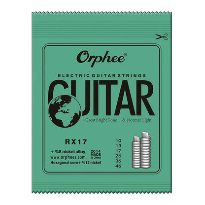 Orphee Electric Guitar Strings Set RX Series Hexagonal Carbon Steel 6 String for Electric Guitar Accessories Parts Practice Use - petguardiansupplies