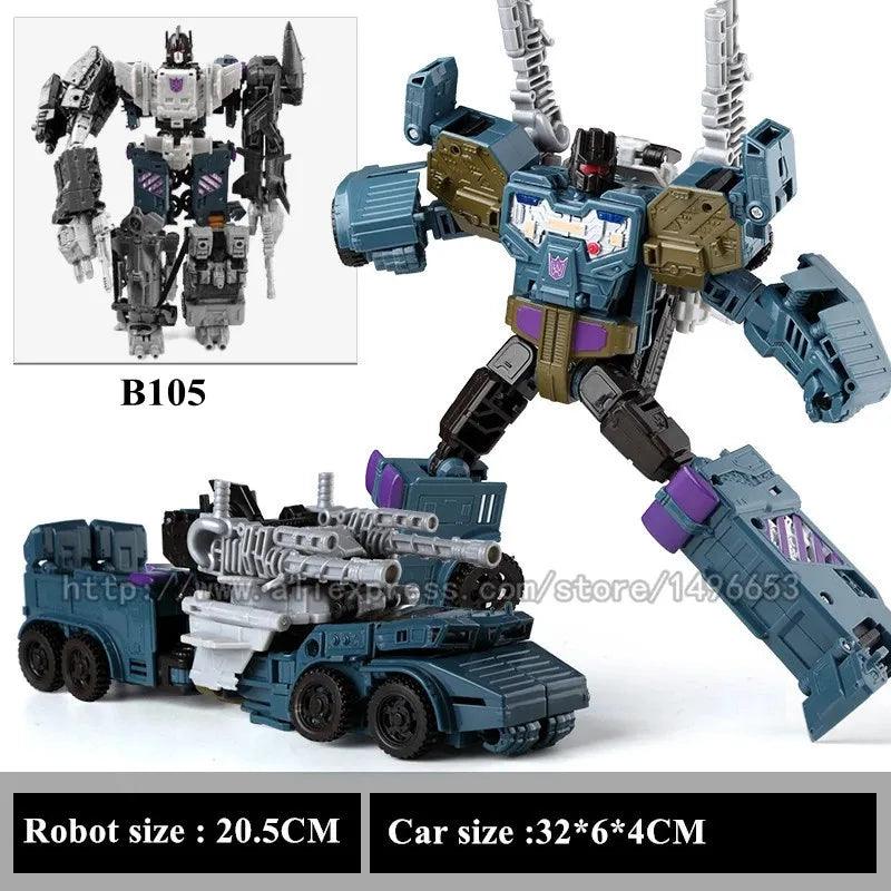 Haizhixing 5 IN 1 Transformation Robot Car Toys Anime Devastator Aircraft Tank Model KO Boys Truck Collection Kid Adult Gift - petguardiansupplies