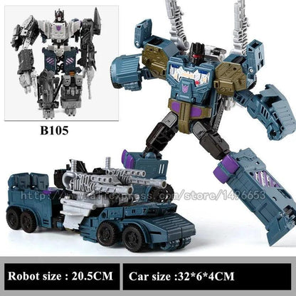 Haizhixing 5 IN 1 Transformation Robot Car Toys Anime Devastator Aircraft Tank Model KO Boys Truck Collection Kid Adult Gift - petguardiansupplies