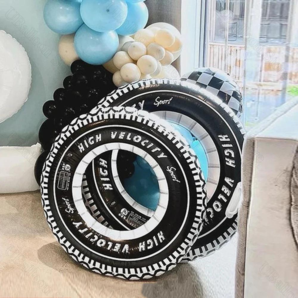 1/2Pcs Large Tyre Balloons PVC 78cm Racing Car Tyres Wheel Helium Balloons for Race Car Birthday Baby Shower Party Decor Supply - petguardiansupplies