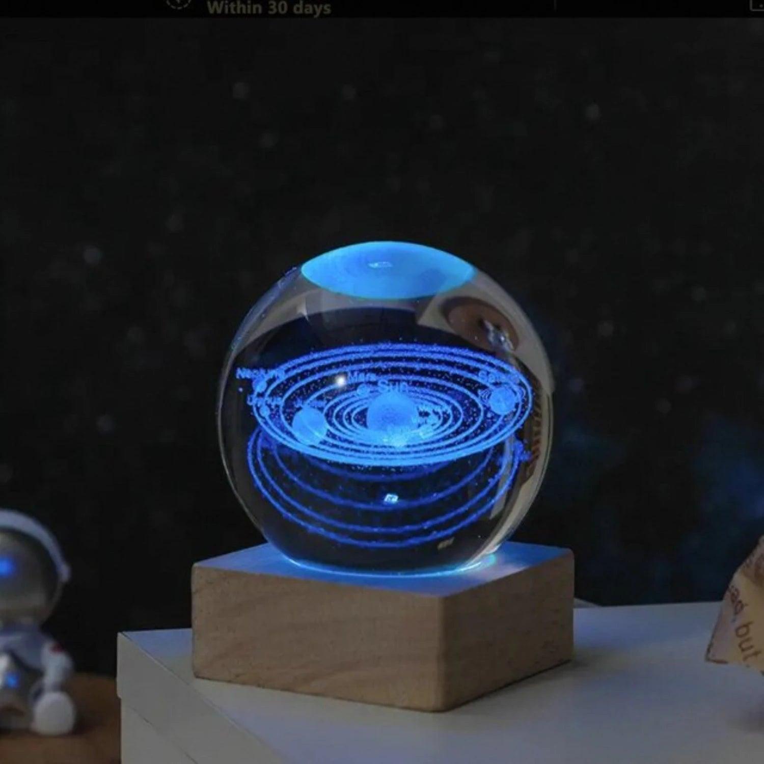 Stylish and unique crystal ball night lamp inspired by solar theme, part of the creative Milky Way Cosmos series, a perfect beds - petguardiansupplies