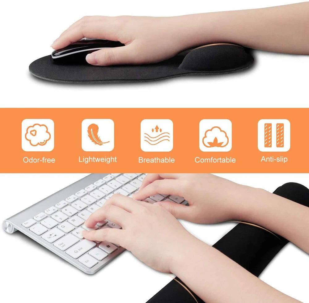 New Wrist Rest Mouse Pad Memory Foam Superfine Fibre Wrist Rest Pad Ergonomic Mousepad for Typist Office Gaming PC Laptop - petguardiansupplies