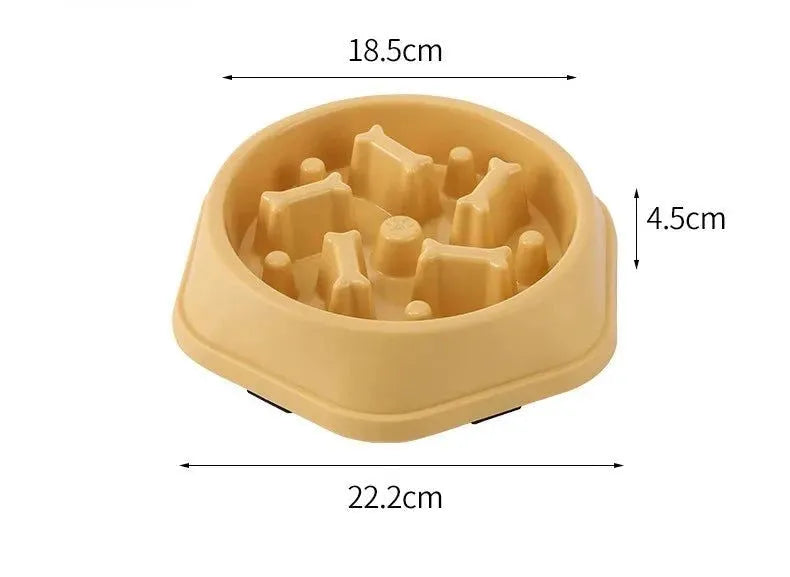 Pet Cat Dog Slow Food Bowl Fat Help Healthy Round Anti-choking Thickened And Non-slip Multiple Colors Shapes - petguardiansupplies