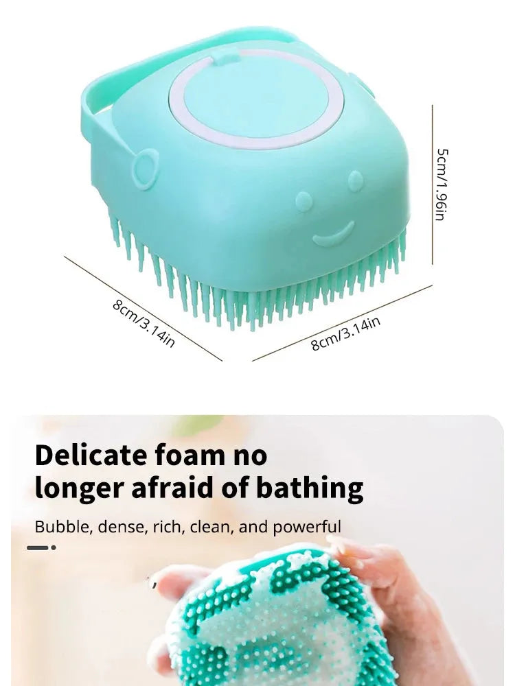 Pet Bathing Brush Soft Silicone Massager Shower Gel Bathing Brush Clean Tools Comb Dog Cat Cleaning Grooming Supplies - petguardiansupplies