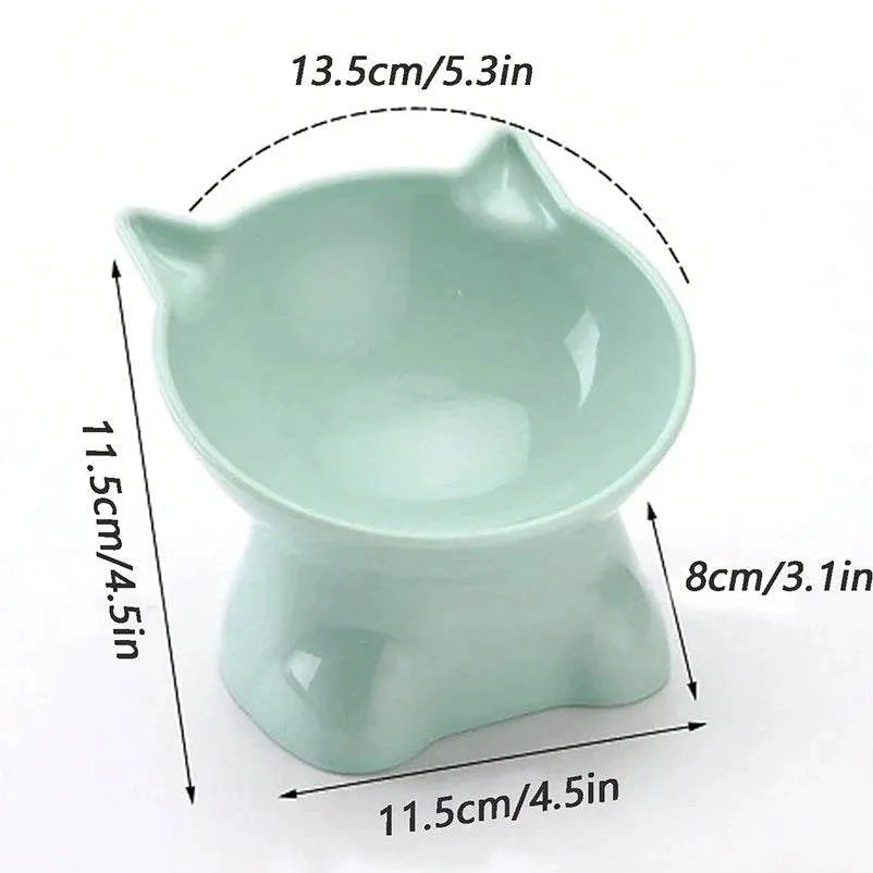 Hot-selling Nordic style pet bowl cervical vertebra protection cat bowl anti-tip plastic inclined mouth cat bowl pet supplies - petguardiansupplies