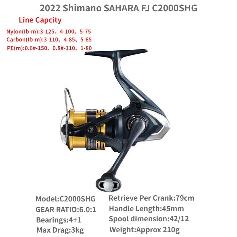 2022 Shimano SAHARA FJ 500 1000 C2000S C2000SHG 2500 2500SHG C3000 C3000DH 4000 4000XG C5000XG Spinning Fishing Saltwater - petguardiansupplies