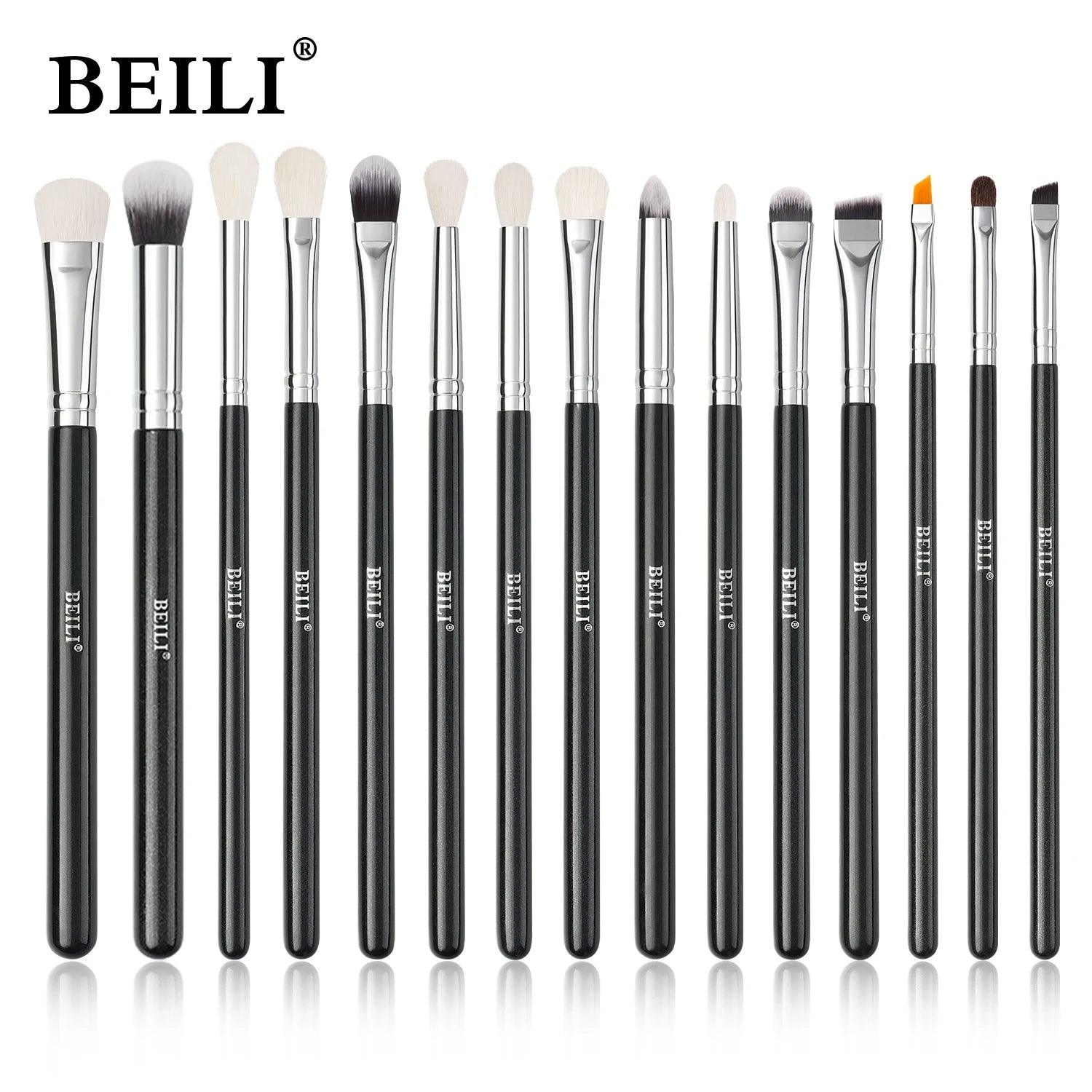 BEILI Black 10-19Pcs Makeup Brushes Natural Synthetic Hair Eyeshadow Blending Eyeliner Makeup Brush Set косметика - petguardiansupplies