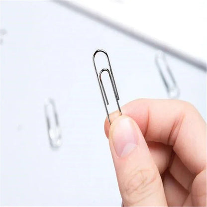 500/300/100/50PCS Metal Silver Paper Clips for Paperwork Stainless Steel Bookmark Paperclips Organizers Office School Supplies - petguardiansupplies