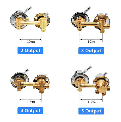 2/3/4/5 Ways Water Outlet Screw Thread Center Distance 10cm 12.5cm Mixing Valve Brass Bathroom Shower Mixer Faucet Tap Cabin - petguardiansupplies