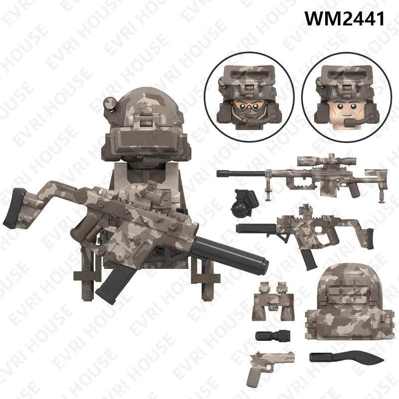 Special Forces Mini Action Figures Navy Seals Modern Soldiers SWAT KSK SSO Bricks Building Blocks Toys for Children WM6147 - petguardiansupplies