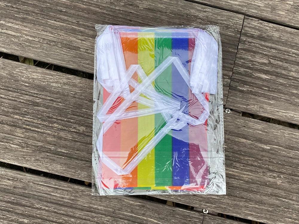 xvggdg Rainbow string Flags 20pcs/set Rainbow Peace Flags Banner LGBT Pride Lesbian Gay Parades string - petguardiansupplies