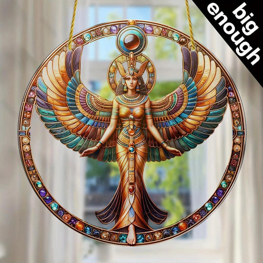 Classic Acrylic Egyptian Goddess Isis Wall Hanging Decor with Outstretched Wings-Costume Gift,Room,Kitchen,Wall Home Decoration - petguardiansupplies