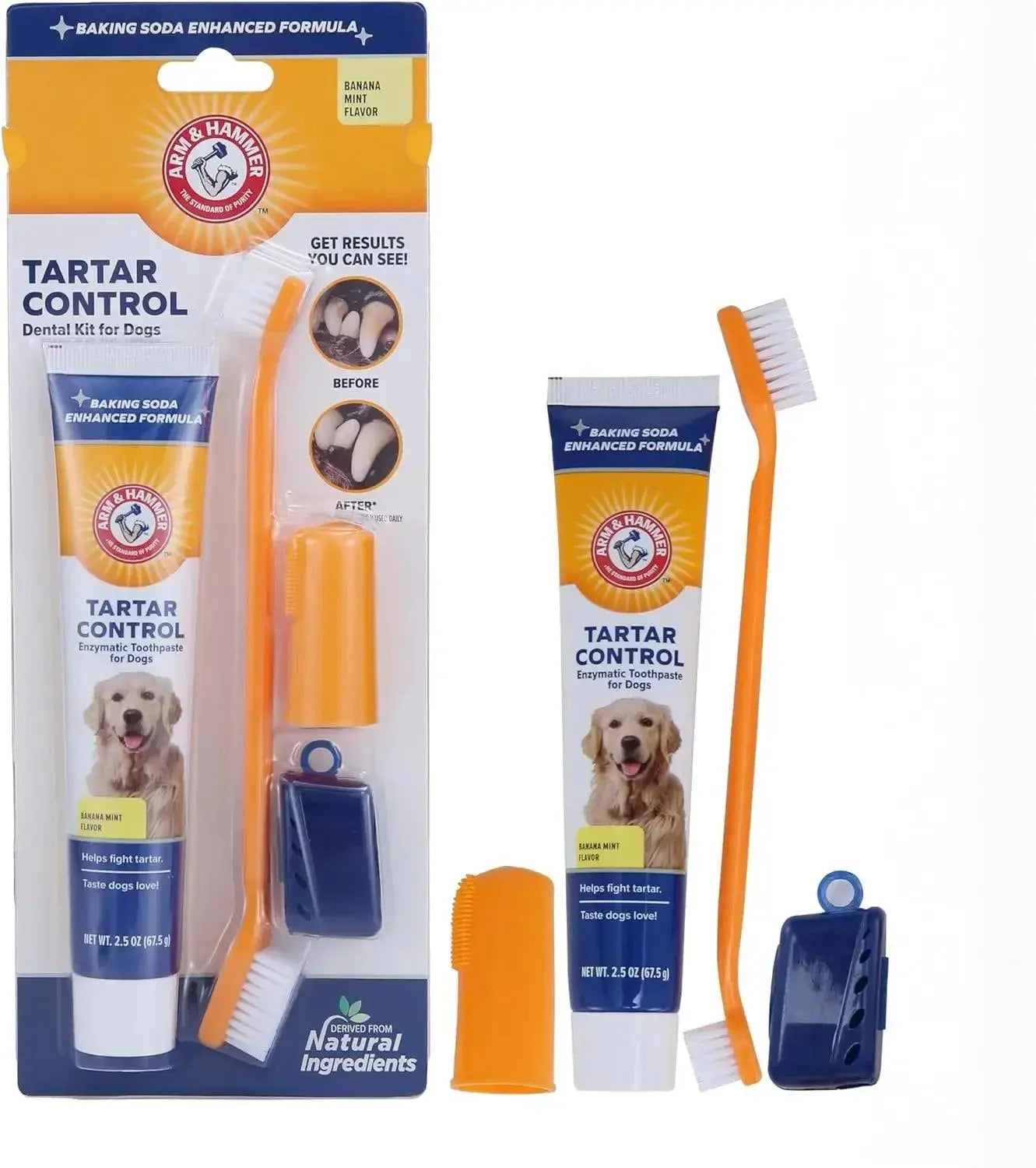 Pet Cleaning Tools Kit Dog Gum Care Products Kit Reduces Plaque & Tartar Buildup for Pet Universal Toothpaste Toothbrush Set - petguardiansupplies