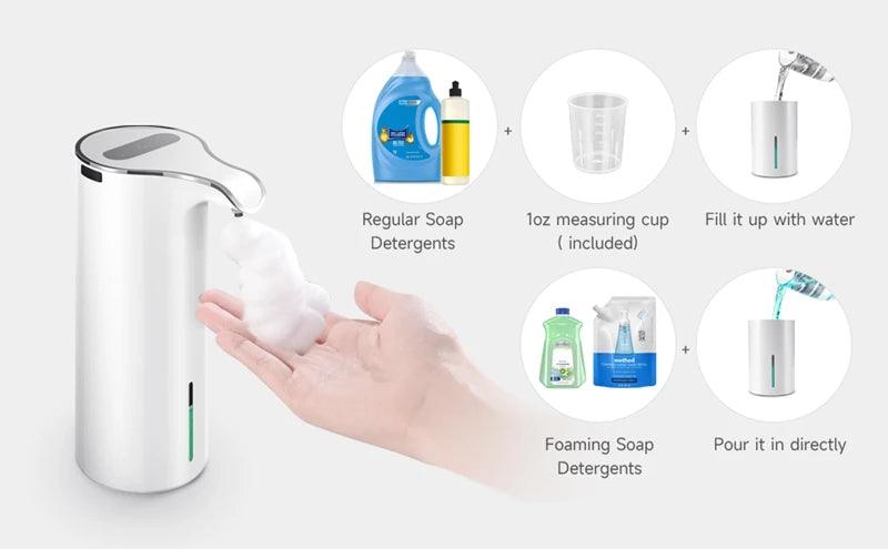 NEW 450Ml Automatic Soap Dispenser Touchless Foaming Soap Dispenser Rechargeable Waterproof Foam Soap Pump Dispenser - petguardiansupplies