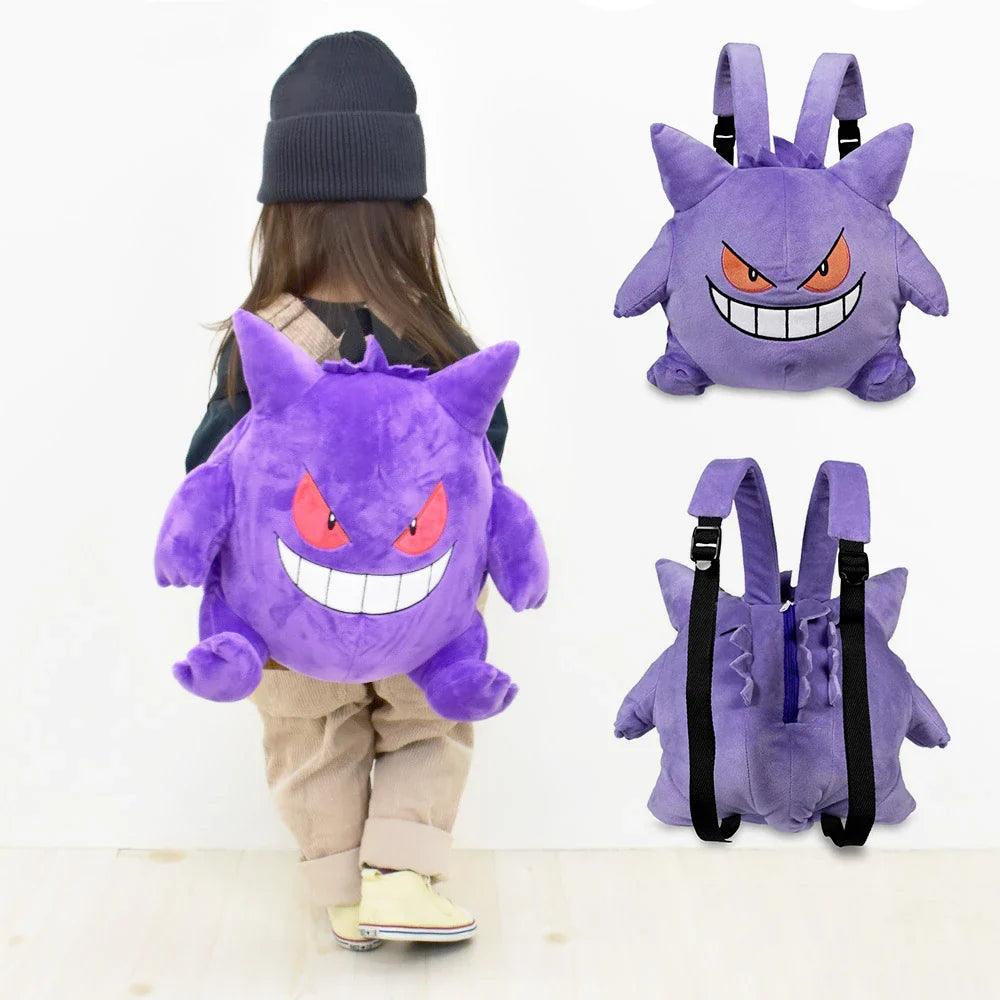 Kawaii Pokemon Gengar Backpack Plush Bag Cosplay Student Cartoon School Bag For Kids Birthday Gift - petguardiansupplies