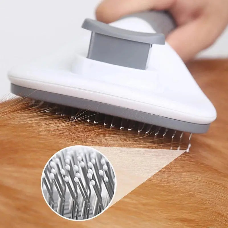 Pet Hair Removal Brush Dog Hair Comb Stainless Steel Automatic Hair Fading Cat Comb Pet Cleaning Grooming Supplies - petguardiansupplies