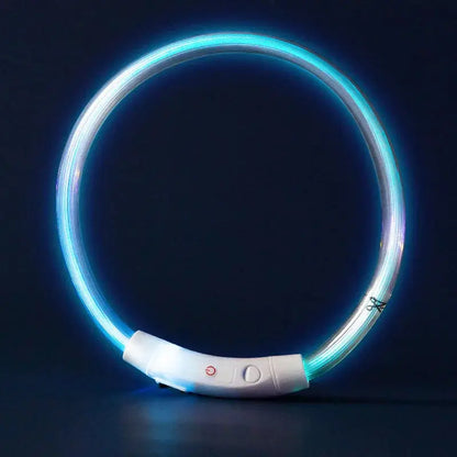 40/50/70cm Led Dog Collar USB Rechargeable Pet Dog Night Luminous Charge Collar Glowing Necklace Collar Safety Night Light - petguardiansupplies