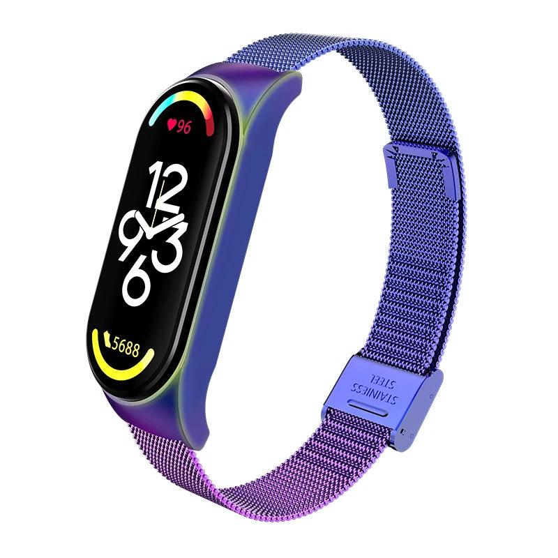 Metal Strap bracelet for Xiaomi mi band 7 6 5 3 4 strap Stainless Steel MiBand 4 Smart Wrist Strap for xiao mi miband 4 3 straps - petguardiansupplies