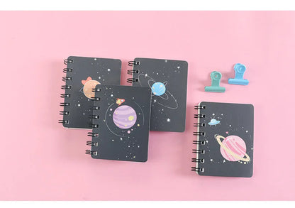 1 Pcs Planet Flip Coil Book Student Portable Pocket Notebooks Mini Notebook A7 Mini Notes School Supplies Office Stationery - petguardiansupplies