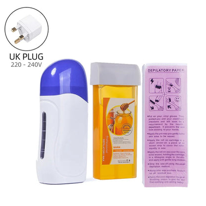 Honey Epilatory Waxing Kit Depilatory Roll on Wax Heater Machine with Refillable Wax Cream&100PCS Waxing Papers For Hair Removal - petguardiansupplies