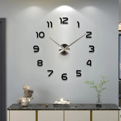 Large Wall Clock Quartz 3D DIY Big Watch Decorative Kitchen Clocks Acrylic Mirror Sticker Oversize Wall Clocks Home Letter Decor - petguardiansupplies