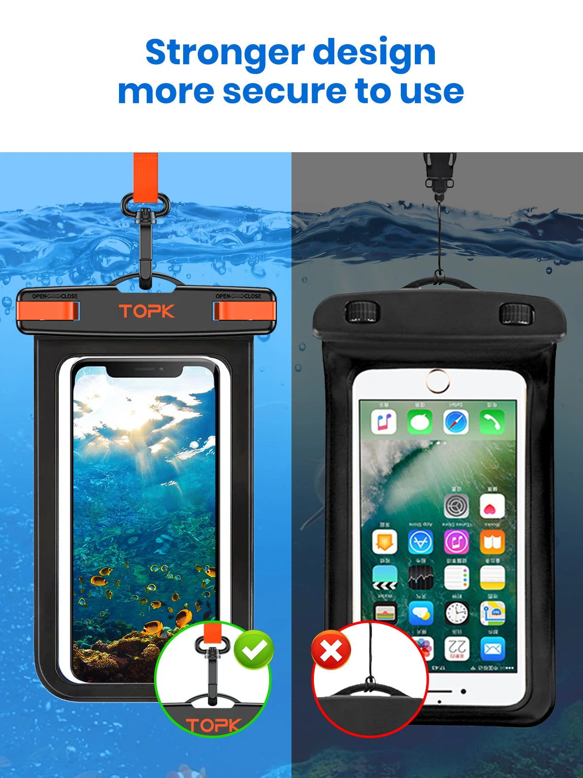 Waterproof Phone Pouch Case IPX8 Protective Cover with Clip Strap for Swimming Dry Bag Suitable for iPhone 15 Up to 7” - petguardiansupplies