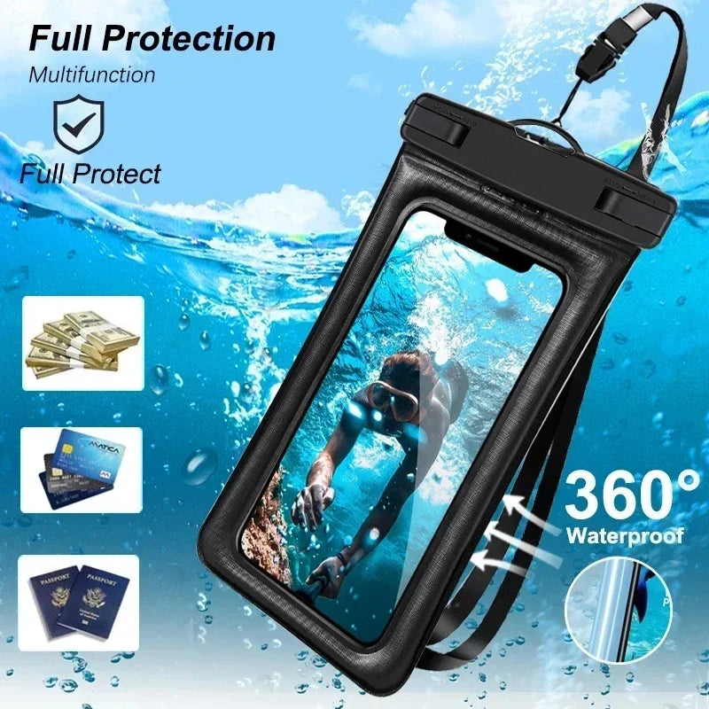 Floating Airbag Waterproof Swimming Bag Phone Case & Strap - petguardiansupplies