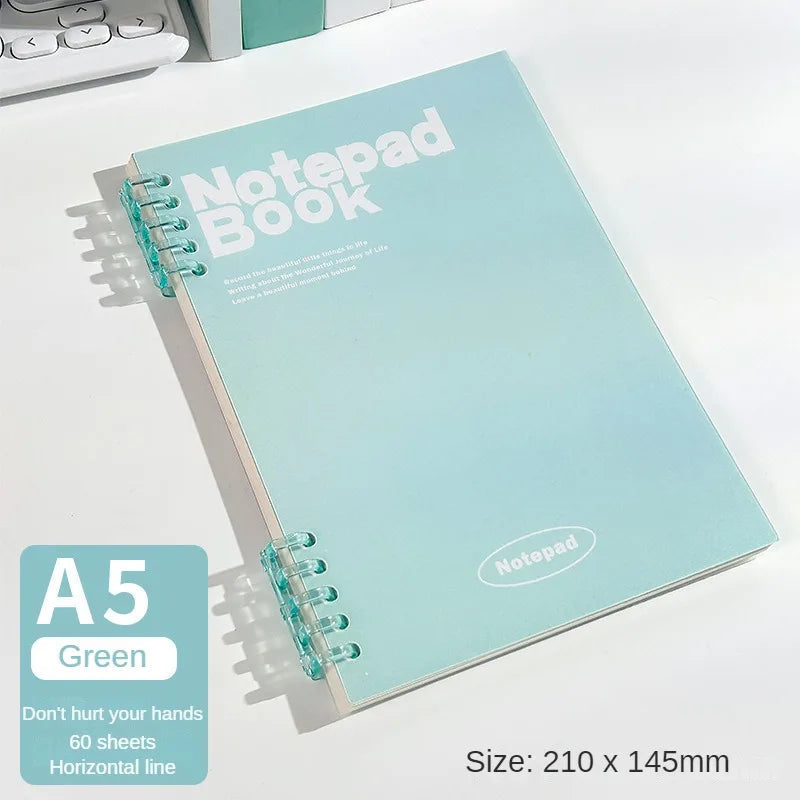 Loose Spiral Notebook Detachable A5 Coil Notebook Ins Good-looking Simple Student Notepad Wholesale cute note books for girls - petguardiansupplies