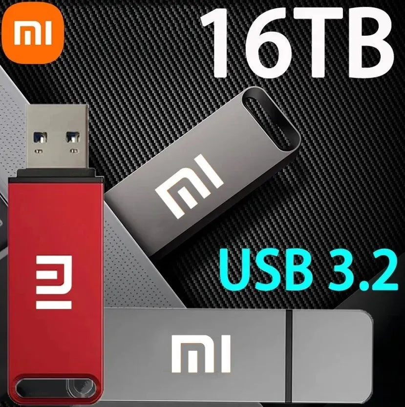 Xiaomi 16TB Flash Drive USB3.2 High Speed Transfer Metal Type C U Flash SSD Portable Mini Flash Drive Memory Waterproof U Drive - petguardiansupplies