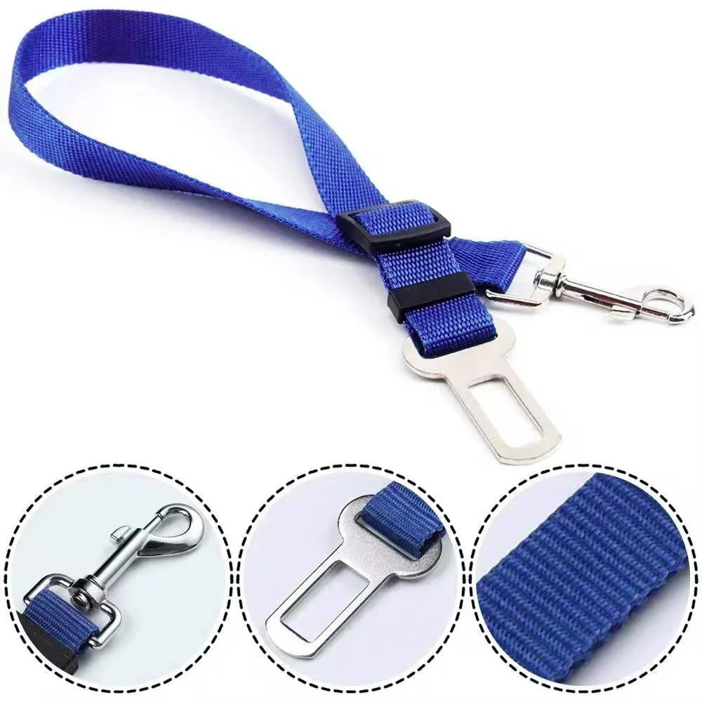 Dog Car Seat Belt Safety Protector Travel Pets Accessories Dog Leash Collar Breakaway Solid Car Harness Pet Car Seat Belts - petguardiansupplies