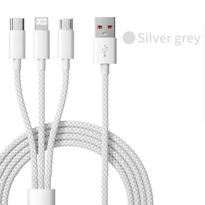 66W 6A 3 in 1 USB Fast Charging Cable Type-C Cable USB Type C Cable Micro USB Cable USB C Data Cable - petguardiansupplies