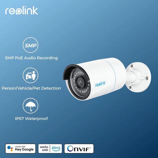 Reolink Smart Security Camera 5MP Outdoor Infrared Night Vision Cam with Human/Car/Pet Detection POE IP Camera - petguardiansupplies