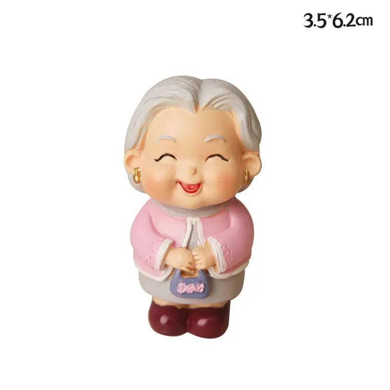 Longevity Grandma Grandpa Cake Topper for Old People Birthday Party Decoration Chinese Blessing Baking Supplies Dessert Gifts - petguardiansupplies