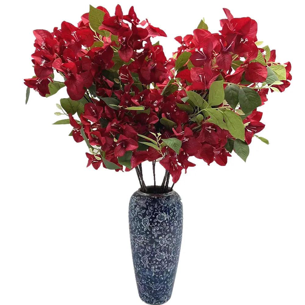 New Arrival 6pcs Silk Bougainvillea Glabra Artificial 3 Forks Bougainvillea Spectabilis Flower Branches - petguardiansupplies