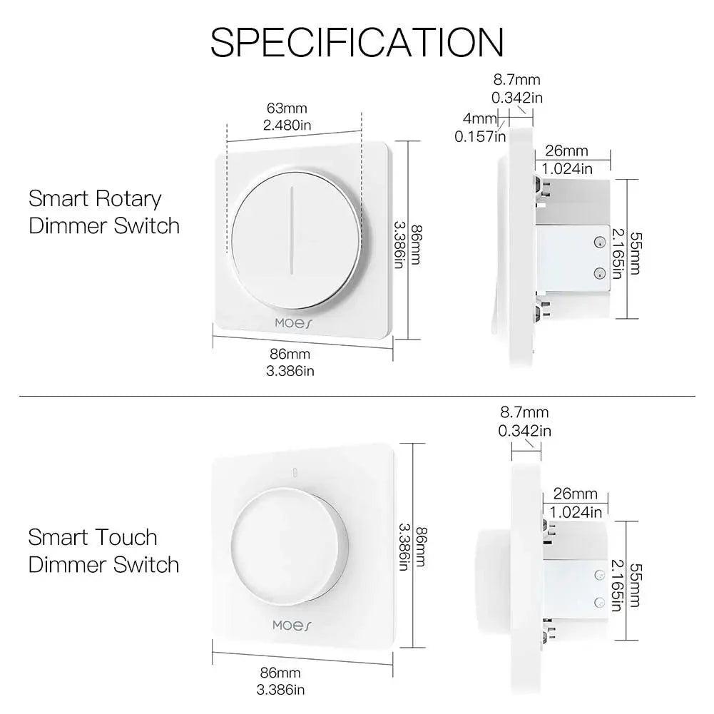 New WiFi Smart Rotary/Touch Light Dimmer Switch Smart Life/Tuya APP Remote Control Works with Alexa Google Voice Assistants EU - petguardiansupplies