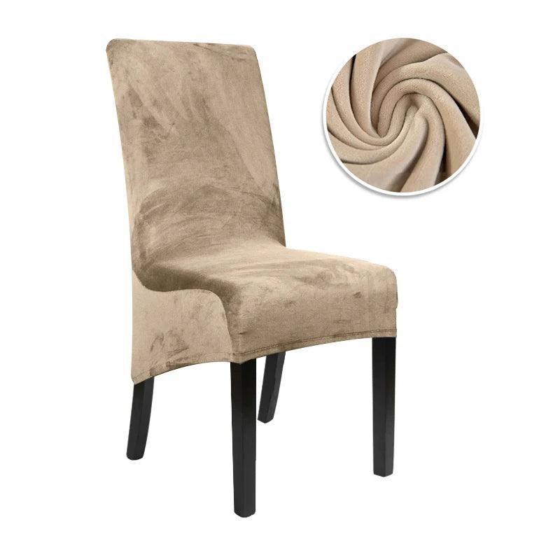 1/2/4/6 Pieces Real Velvet Fabric XL Size Chair Cover Big Size Long Back Europe Style Seat Chair Covers For Restaurant Hotel - petguardiansupplies