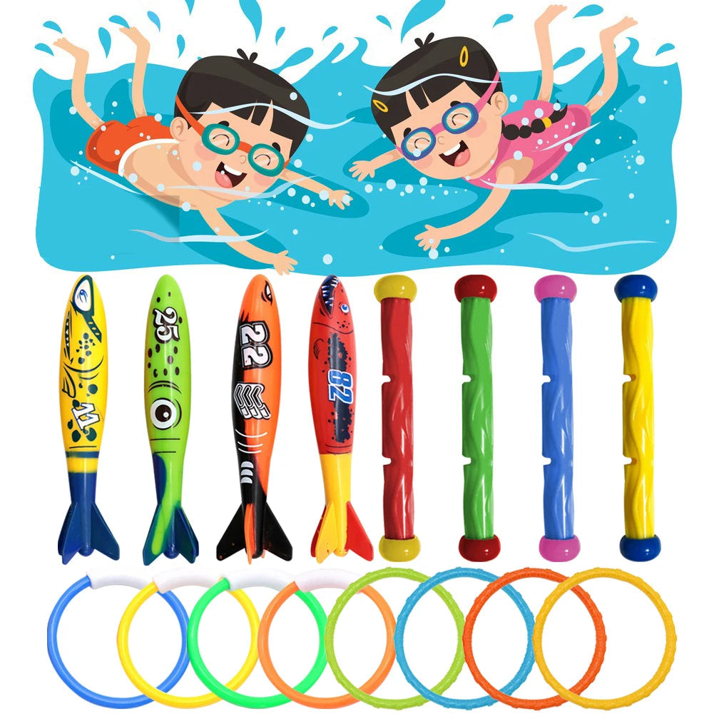 Kids Summer Shark Rocket Throwing Toy Swimming Pool Dive Game Water Fun Games Pool Toys Baby Water Educational Bath Toys Gifts - petguardiansupplies